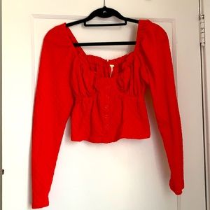 FREE PEOPLE RED LADY BUG SWEETHEART TOP SIZE MEDIUM- excellent condition